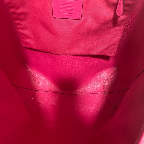 EUC…Coach Signature Canvas Tote Bag - Tan and Pink - Picture 13 of 15